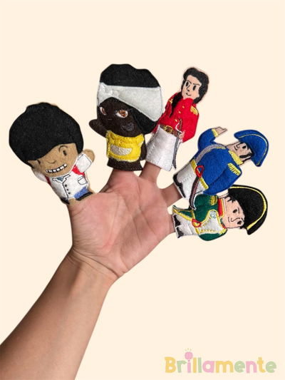 Títeres de dedos x5 "PERSONAJES HISTORICOS, ARGENTINA"