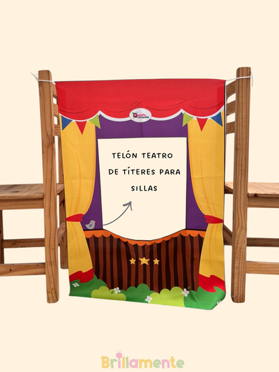 Telón de teatro de títeres para sillas