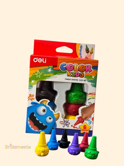 Crayones de dedo x6 colores. DELI
