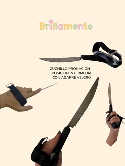 Cuchillo pronación o posición intermedia con agarre velcro