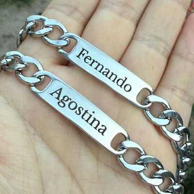 Dúo Pulseras Eslabón Personalizadas