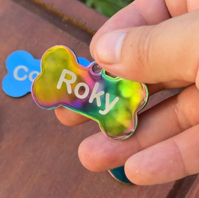 Plaquita ID Eleganza Hueso