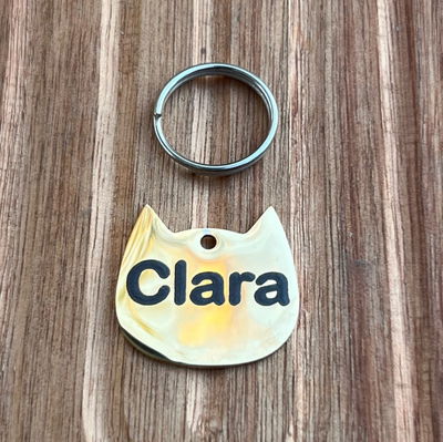 Plaquita ID Gato Dorada