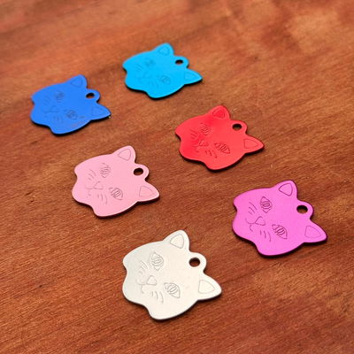 Plaquita Id Diseño Gatito Aluminio 