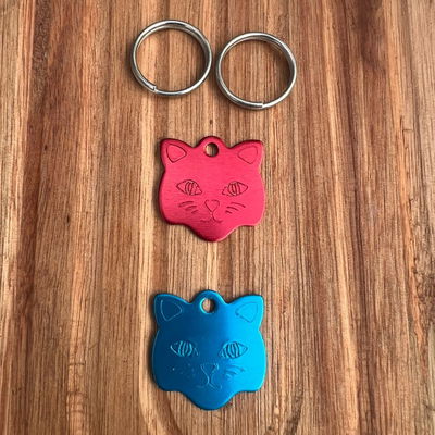 Plaquita Id Diseño Gatito Aluminio 