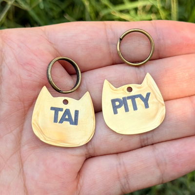 Plaquita ID Gato Dorada