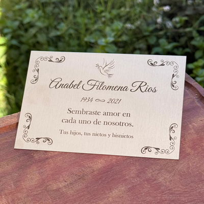 Placa Recordatoria para Cementerio