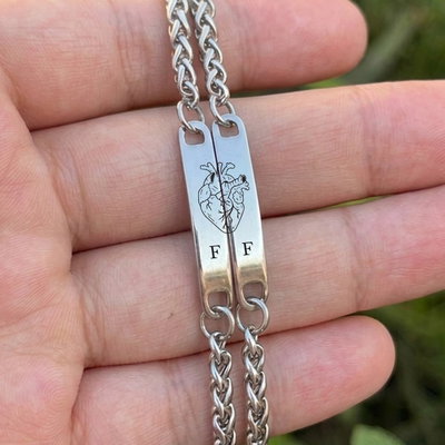 Dúo Pulseras Corazón Espiga