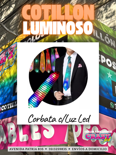 CORBATA LENTEJUELA c/LUZ