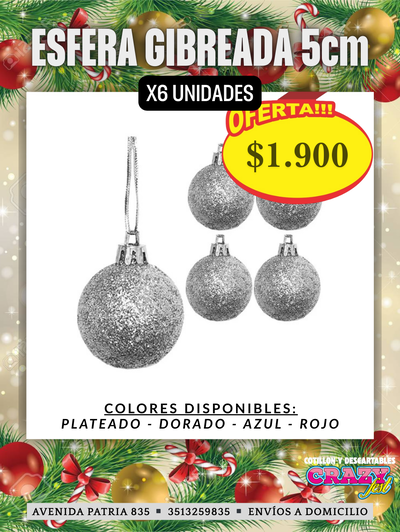 ESFERA GIBREADA 5cm (x6 Unidades)