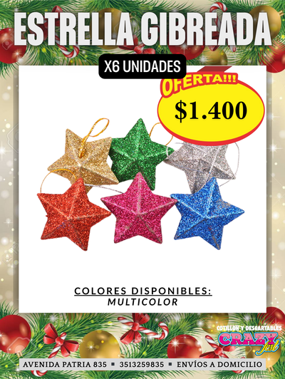 ESTRELLITAS GIBREADAS (x6 Unidades)