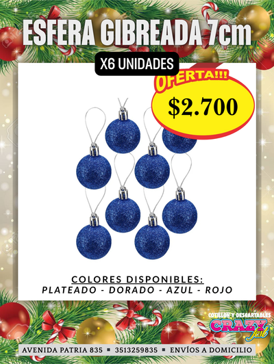 ESFERA GIBREADA 7cm (x6 Unidades)