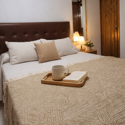 Manta de Jacquard Crudo&nbsp;