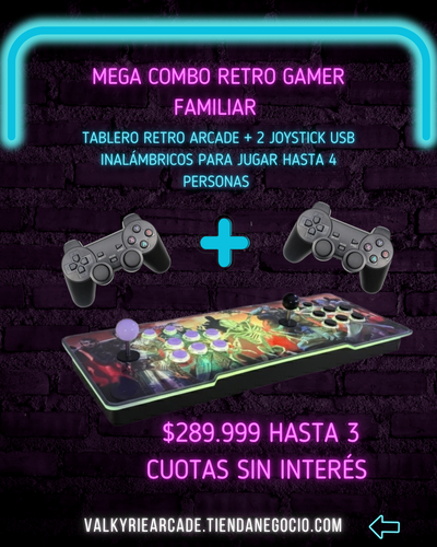 Mega combo retro familiar - Tablero arcade + 2 Joysticks