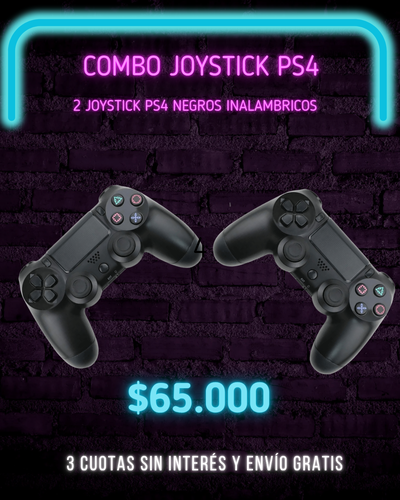 Combo 2 Joysticks compatibles con PS4, PC, celular negros