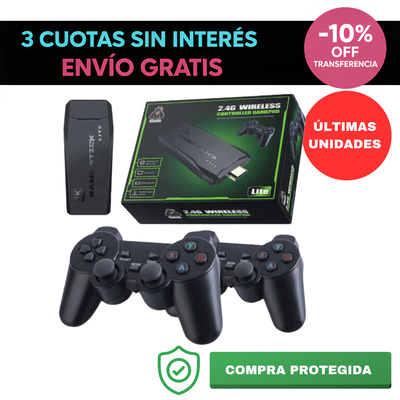 GAME STICK lite con 64 GB 10.000 juegos retro, Sega, NES, SNES, PS1 y más