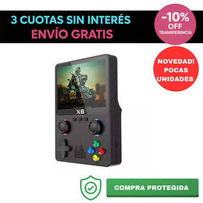 Consola retro portátil X6 - Juegos y multimedia - GB, GBA, GBC, MAME, NES y más