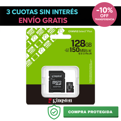 Tarjeta MicroSD Kingston Canvas Select Plus 128GB