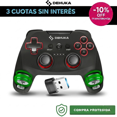 Joystick Dehuka Inalámbrico Compatible con PS3, PC y Android TV Box