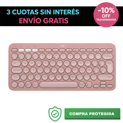 Teclado Inalámbrico Logitech Pebble Keys 2 K380s – Rosa | Bluetooth Multidispositivo