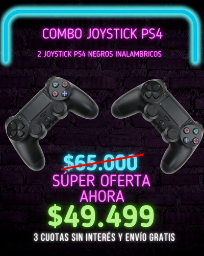 Combo 2 Joysticks compatibles con PS4, PC, celular negros