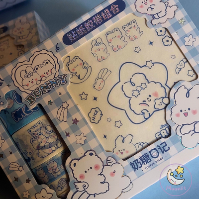 Set Washi Tape & Stickers Toffee Diary