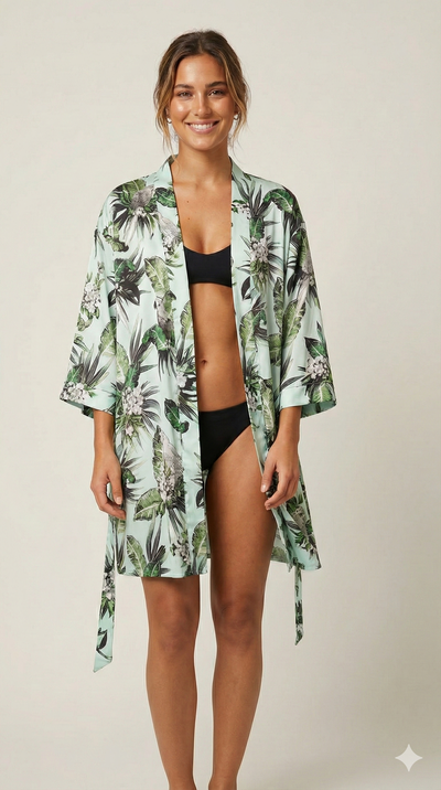 Bata estampada pajaritos