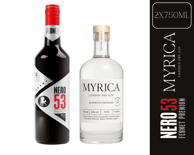 COMBO FERNET NERO 53 PREMIUM + MYRICA GIN LONDON DRY