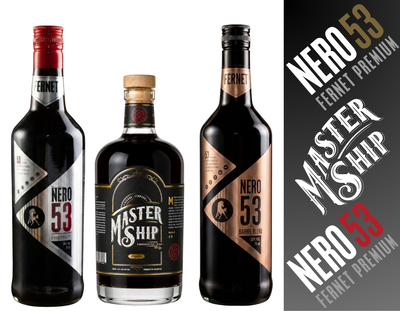COMBO FERNET NERO 53 PREMIUM + FERNET NERO 53 BARREL BLEND + LICOR MASTERSHIP