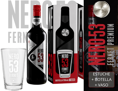 ESTUCHE FERNET NERO 53 + VASO NERO
