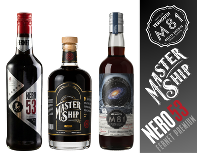 COMBO FERNET NERO 53 PREMIUM + M81 VERMOUTH ROSSO + LICOR MASTERSHIP