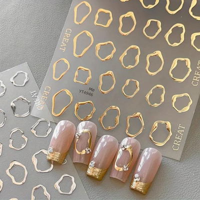 Stickers abstractos dorado/plateado