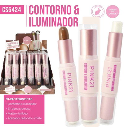 Contorno e iluminador pink 21
