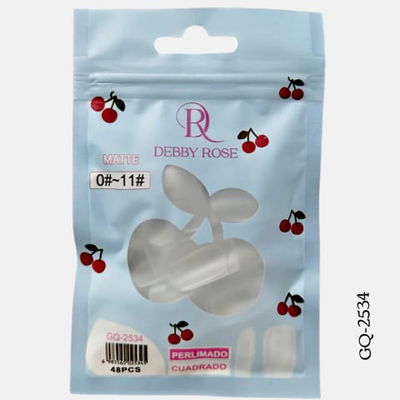 Tips cuadrados prelimados x48 Debby Rose 