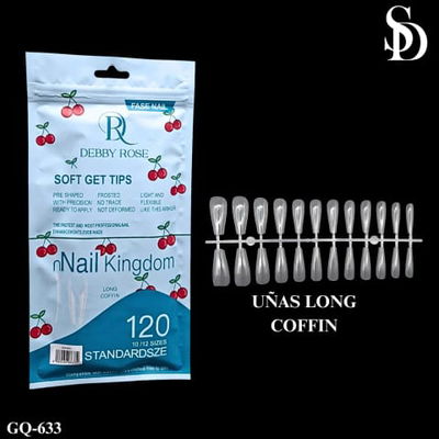 Tips coffin largos x 120 Debby Rose 