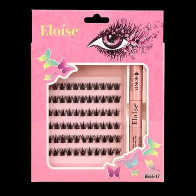 Kit pestañas con pegamento fijador y pinza aplicadora Eloise