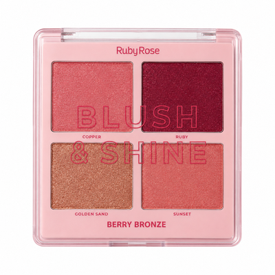 Paleta Blush and Shine Rubor e Iluminador Ruby Rose