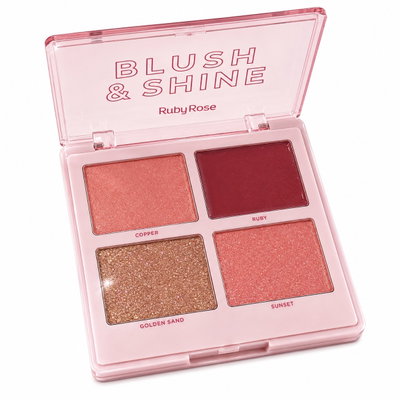 Paleta Blush and Shine Rubor e Iluminador Ruby Rose