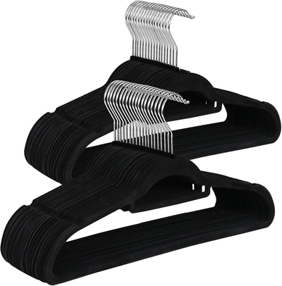 pack perchas x 20 terciopelo  negra