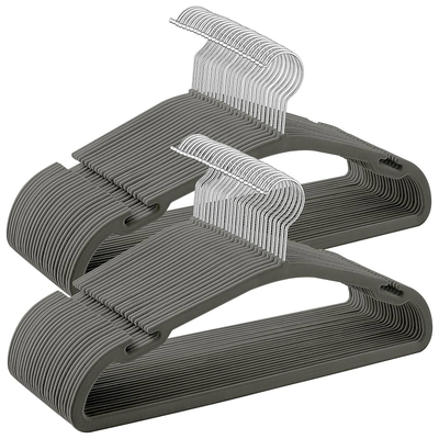 pack perchas x 20 terciopelo gris