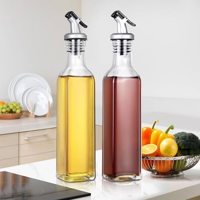 aceitera y vinagrera de vidrio  