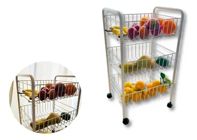 Carrito multiuso 3 niveles con ruedas