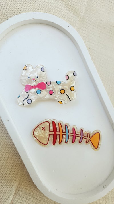 Hebillas animalitos acrilico