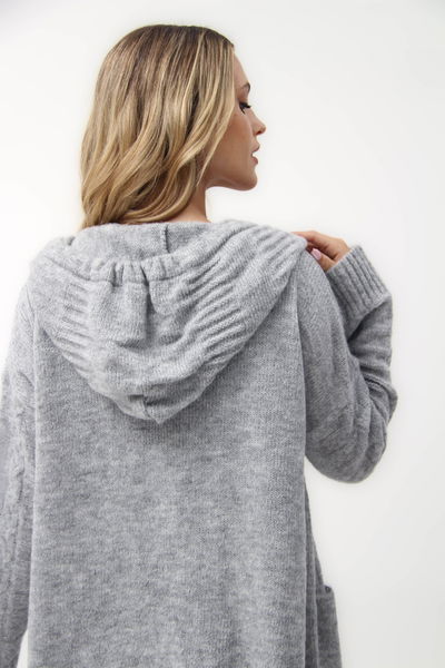 Art.361- Saco Abierto con Capucha y Bolsillos de Hilo Fancy