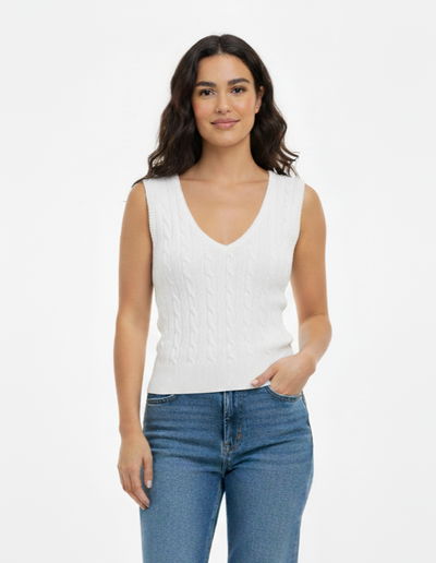 Art.098- Musculosa Escote V con Trenzas