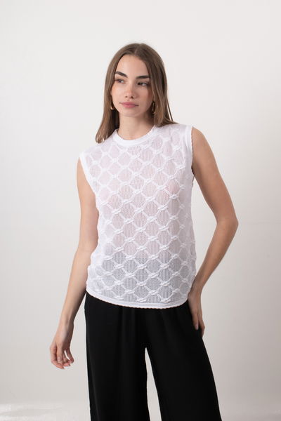 Art. 087- Musculosa Calada en Panales y Flores