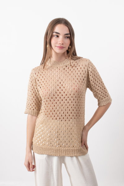 Art.428- Remera Calada de Hilo Lurex