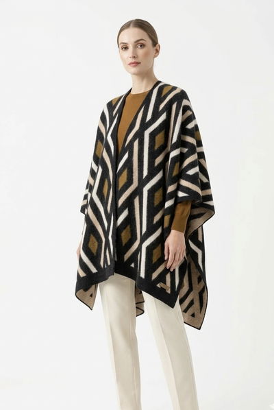 Ruana rombos negro
