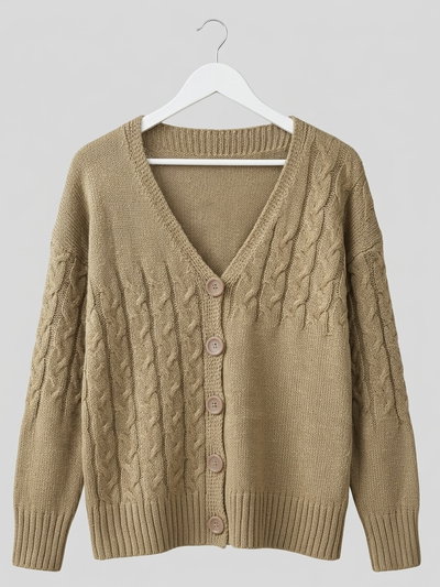 Art. 445 | cardigan de hilo de lana con trenzas 