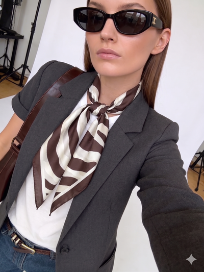 Art.1005 | Pañuelo estampado cebra chocolate